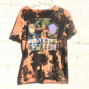 The Avengers Tie Dye Shirt Distressed Black Size Medium Youth